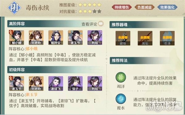 江湖如梦毒队怎么搭配 毒队阵容攻略